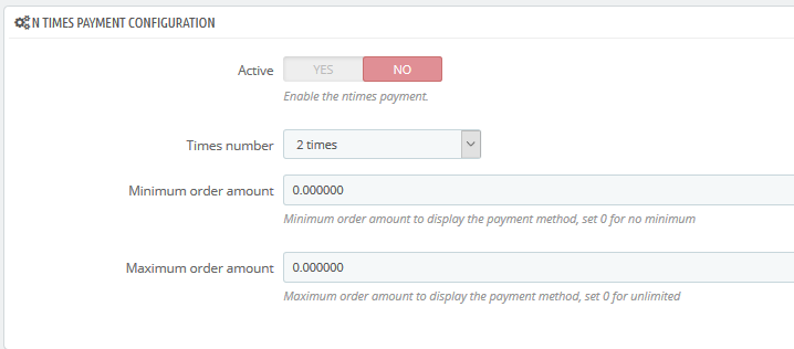 n-times payment option