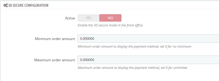 3D Secure payment option